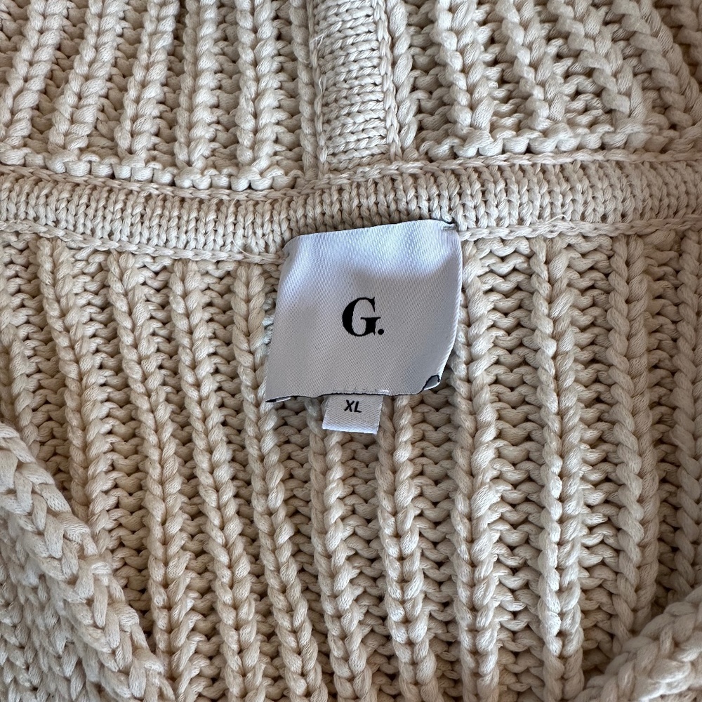G. Label by GOOP Cream Alida Drop-Stitch Surf Sweater Size XL - Picture 3 of 7